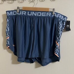 NWT Under Armour Blue Cheetah 4” Athletic Shorts 3X